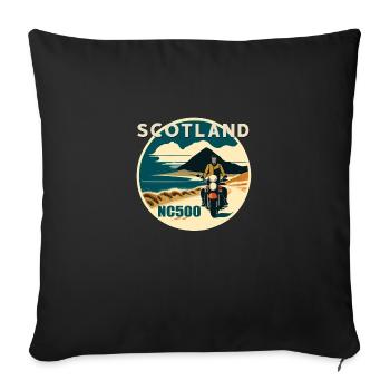 scotland nc500 north - Sofa pillowcase 17,3'' x 17,3'' (45 x 45 cm) - black - Front