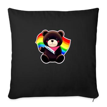 PRIDE MONTH RAINBOW BEAR - Sofa pillowcase 17,3'' x 17,3'' (45 x 45 cm) - black - Front