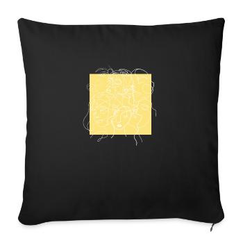 Face line yellow - Sofa pillowcase 17,3'' x 17,3'' (45 x 45 cm) - black - Front