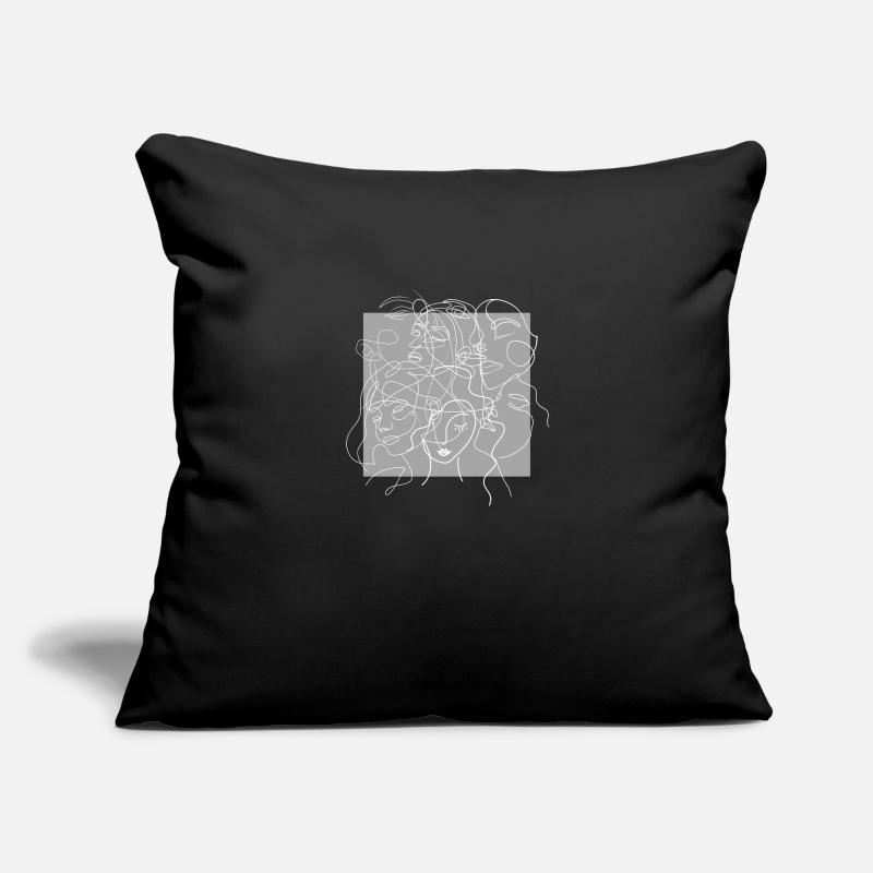 Gesichtslinie grau Sofakissenbezug 45 x 45 cm