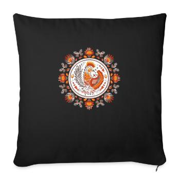 Oiseau vintage - Housse de coussin décorative 45 x 45 cm - noir - Devant