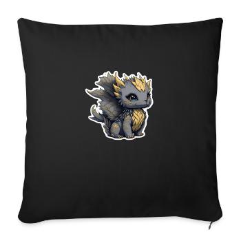 Cute Golden Baby Dragon - Sofa pillowcase 17,3'' x 17,3'' (45 x 45 cm) - black - Front