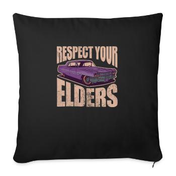 Respect your elders | classic vintage cars - Sofakissenbezug 45 x 45 cm - Schwarz - Vorne