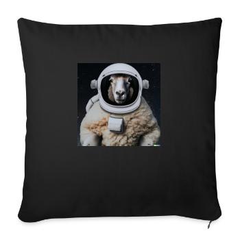 Les moutons stronautes conquièrent l’espace !? - Housse de coussin décorative 45 x 45 cm - noir - Devant