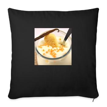 Juiciness dessert pudding in vanilla sauce - Sofa pillowcase 17,3'' x 17,3'' (45 x 45 cm) - black - Front