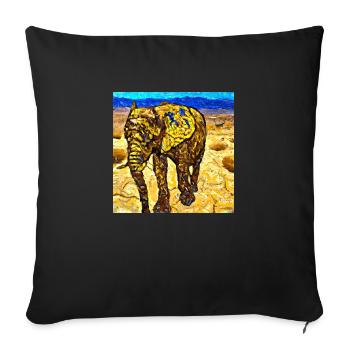 A Van Gogh Elephant - Sofakissenbezug 45 x 45 cm - Schwarz - Vorne