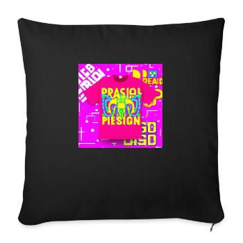 T-shirt fluo - Housse de coussin décorative 45 x 45 cm - noir - Devant