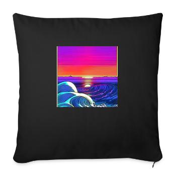The Waves - Sofakissenbezug 45 x 45 cm - Schwarz - Vorne