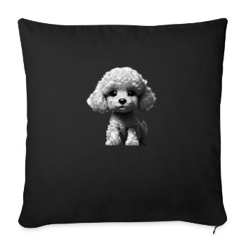 Caniche Dog Propriétaire Chien Love Poodle Puppy Puppy Puppy - Housse de coussin décorative 45 x 45 cm - noir - Devant