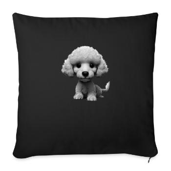Caniche Chiot Caniche Chiot Chien d’amour Propriétaires de chiens - Housse de coussin décorative 45 x 45 cm - noir - Devant