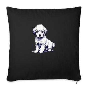 Puppy Poodle Dog Love Poodle Puppy Dog Owner - Housse de coussin décorative 45 x 45 cm - noir - Devant