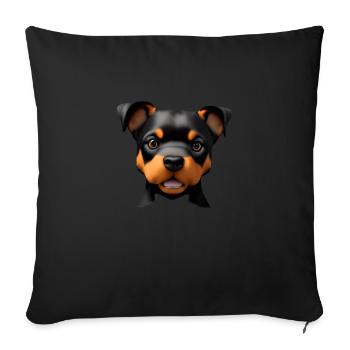 Chiot Chiens Rottweiler Chien Rottweiler Chiot - Housse de coussin décorative 45 x 45 cm - noir - Devant