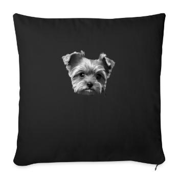 Dog Owner Yorkshire Terrier Puppy Dog - Sofa pillowcase 17,3'' x 17,3'' (45 x 45 cm) - black - Front