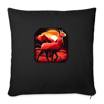 Montagnes du coucher de soleil de Cria Lama - Housse de coussin décorative 45 x 45 cm - noir - Devant