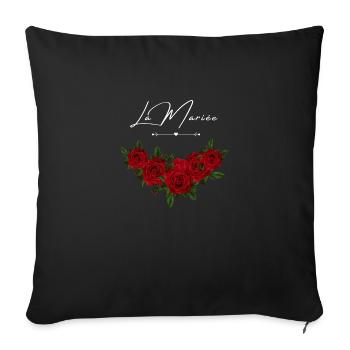 La mariée floral - Housse de coussin décorative 45 x 45 cm - noir - Devant