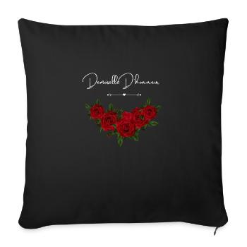 Demoiselle d'honneur floral - Housse de coussin décorative 45 x 45 cm - noir - Devant
