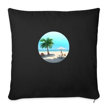 Summer Vacation Palm Island Sun Palm Beach - Sofa pillowcase 17,3'' x 17,3'' (45 x 45 cm) - black - Front