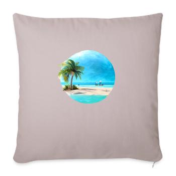 Vacances d’été Palm Islands Island Beach Sun - Housse de coussin décorative 45 x 45 cm - taupe clair - Devant