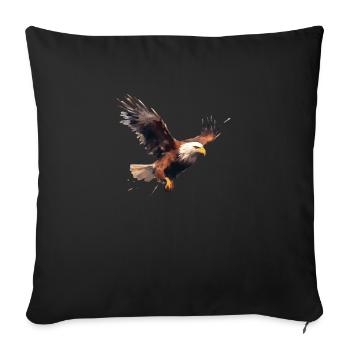 Bald eagle in flight Design Eagle Hunting Bird - Sofa pillowcase 17,3'' x 17,3'' (45 x 45 cm) - black - Front