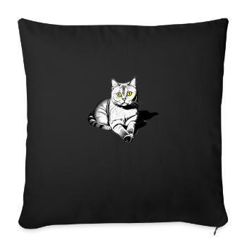Chaton chat Bengal Propriétaire de chat chaton Bengal - Housse de coussin décorative 45 x 45 cm - noir - Devant