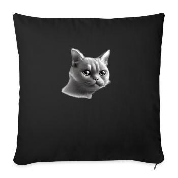 Cat Kitten Cat British Shorthair Cats - Sofa pillowcase 17,3'' x 17,3'' (45 x 45 cm) - black - Front