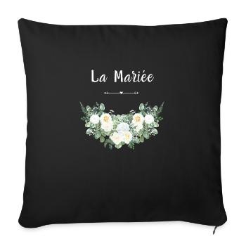 La mariée floral - Housse de coussin décorative 45 x 45 cm - noir - Devant