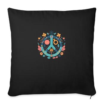 Peace and love - Sofa pillowcase 17,3'' x 17,3'' (45 x 45 cm) - black - Front