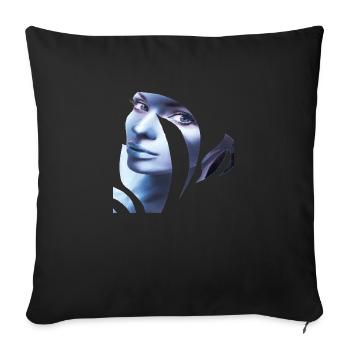 Retro fashion vintage cool 80s woman girl pop art - Sofa pillowcase 17,3'' x 17,3'' (45 x 45 cm) - black - Front