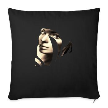 Retro fashion vintage cool 80s woman girl pop art - Sofa pillowcase 17,3'' x 17,3'' (45 x 45 cm) - black - Front