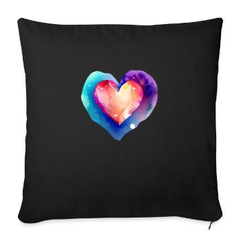 Valentine's Day, Wedding, Mother's Day, Love, Engagement - Sofa pillowcase 17,3'' x 17,3'' (45 x 45 cm) - black - Front