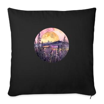 Sunset & Lavender – Colors of Tranquility - Sofa pillowcase 17,3'' x 17,3'' (45 x 45 cm) - black - Front