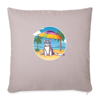 Strandkatze - Sofakissenbezug 45 x 45 cm - helles Taupe - Vorne