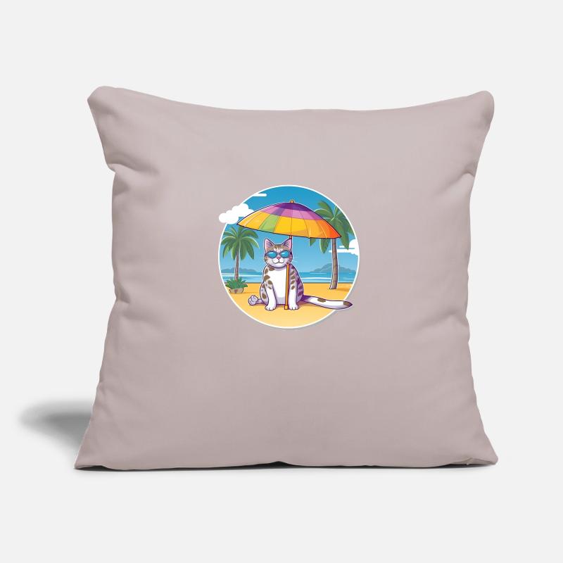 Chat de plage Housse de coussin décorative 45 x 45 cm