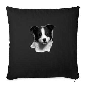 Propriétaire de chien chiens Border Collie Amoureux des chiens - Housse de coussin décorative 45 x 45 cm - noir - Devant