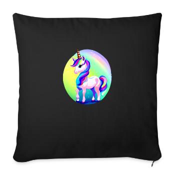 Unicorn Mythical Animal Unicorn Girl Unicorns - Sofa pillowcase 17,3'' x 17,3'' (45 x 45 cm) - black - Front