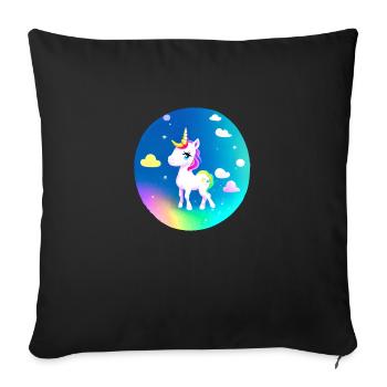 Unicorn Girl Mythical Animal Unicorns Unicorn - Sofa pillowcase 17,3'' x 17,3'' (45 x 45 cm) - black - Front