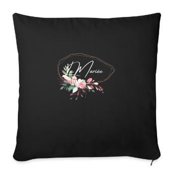 La mariée floral - Housse de coussin décorative 45 x 45 cm - noir - Devant
