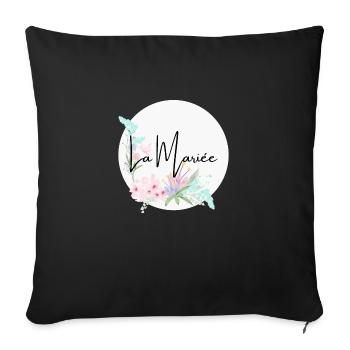 La mariée floral - Housse de coussin décorative 45 x 45 cm - noir - Devant