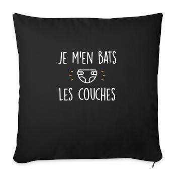 je men bats les couches - Housse de coussin décorative 45 x 45 cm - noir - Devant