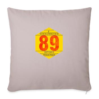 Vignette automobile 1989 pour automobile française - Housse de coussin décorative 45 x 45 cm - taupe clair - Devant