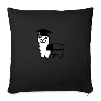 Bachelor Alpaca Studies Graduate School Leaving Certificate - Sofa pillowcase 17,3'' x 17,3'' (45 x 45 cm) - black - Front