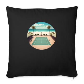 SJSs Tennis Dream Court - Sofa pillowcase 17,3'' x 17,3'' (45 x 45 cm) - black - Front