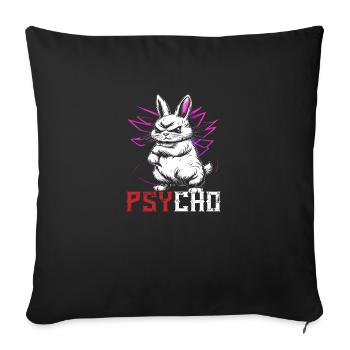 Psycho Rabbit - Sofakissenbezug 45 x 45 cm - Schwarz - Vorne
