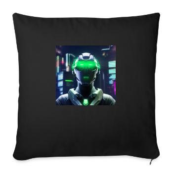 Cyberpunk Space Soldier - Sofa pillowcase 17,3'' x 17,3'' (45 x 45 cm) - black - Front