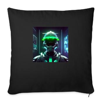 Cyberpunk Space Soldier - Sofa pillowcase 17,3'' x 17,3'' (45 x 45 cm) - black - Front