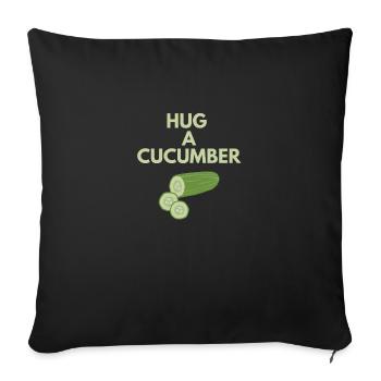 HUG A CUCUMBER - Sofa pillowcase 17,3'' x 17,3'' (45 x 45 cm) - black - Front