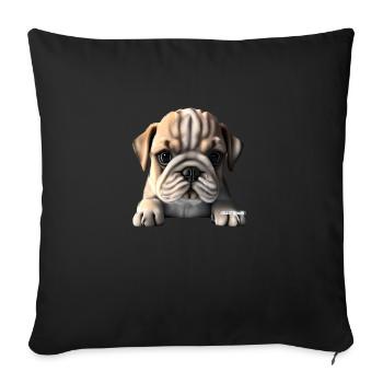 Chiens Chien bouledogue Français Chien Propriétaire - Housse de coussin décorative 45 x 45 cm - noir - Devant