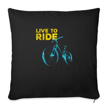 Live to Ride - Sofa pillowcase 17,3'' x 17,3'' (45 x 45 cm) - black - Front