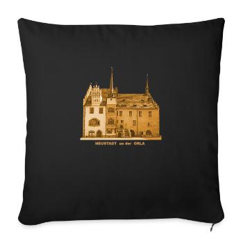 Neustadt an der Orla Thuringia town hall - Sofa pillowcase 17,3'' x 17,3'' (45 x 45 cm) - black - Front
