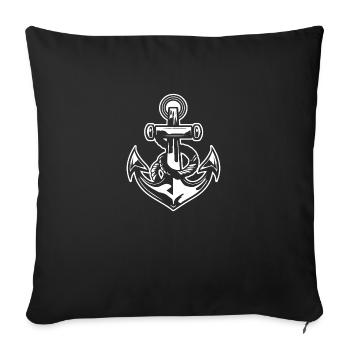 Anchor Boat Ship Nautical - Sofa pillowcase 17,3'' x 17,3'' (45 x 45 cm) - black - Front